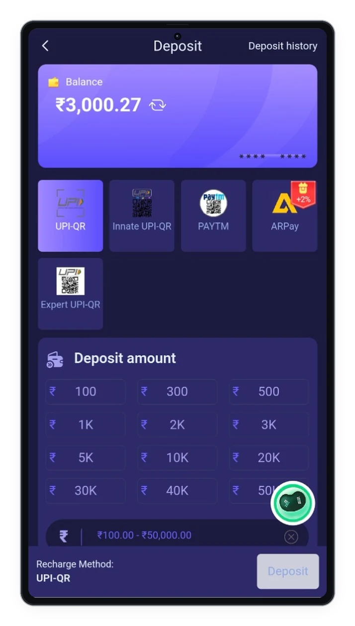 Shree Win Wallet Recharge and UPI Deposit Options
